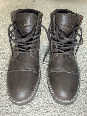 Chaps Dark Brown Lace-Up Men's Workstyle Boots